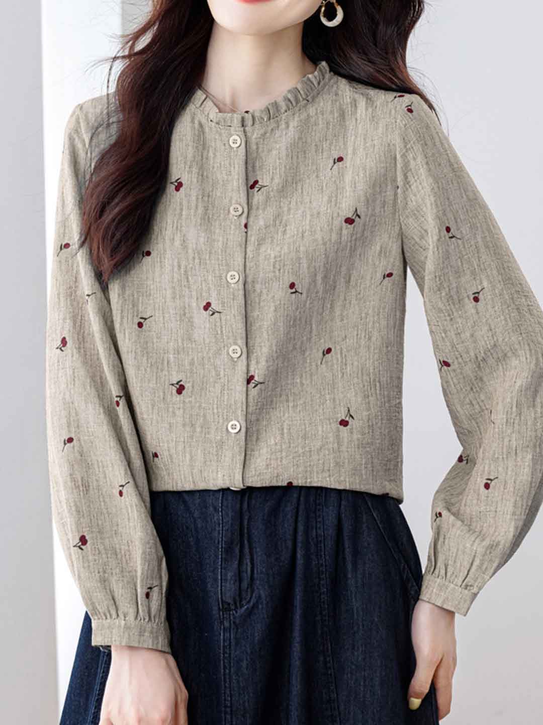 Kayla Classic Auricular Printed Top