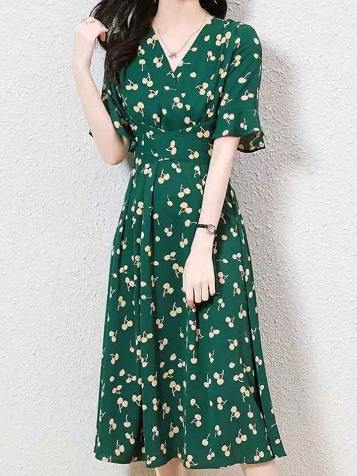 Brianna Daily V-Neck Chiffon Dress
