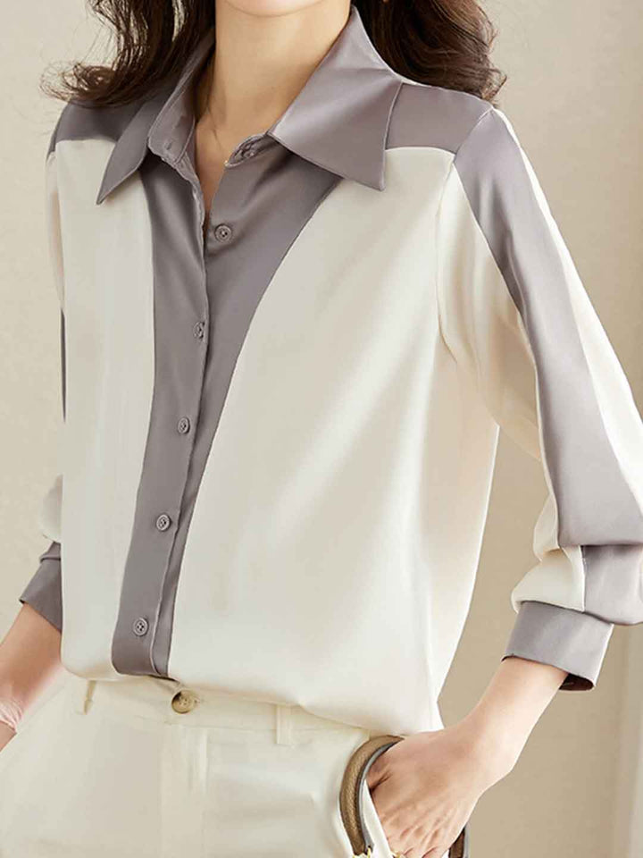 Sophie Chic Polo Collar Chiffon Shirt