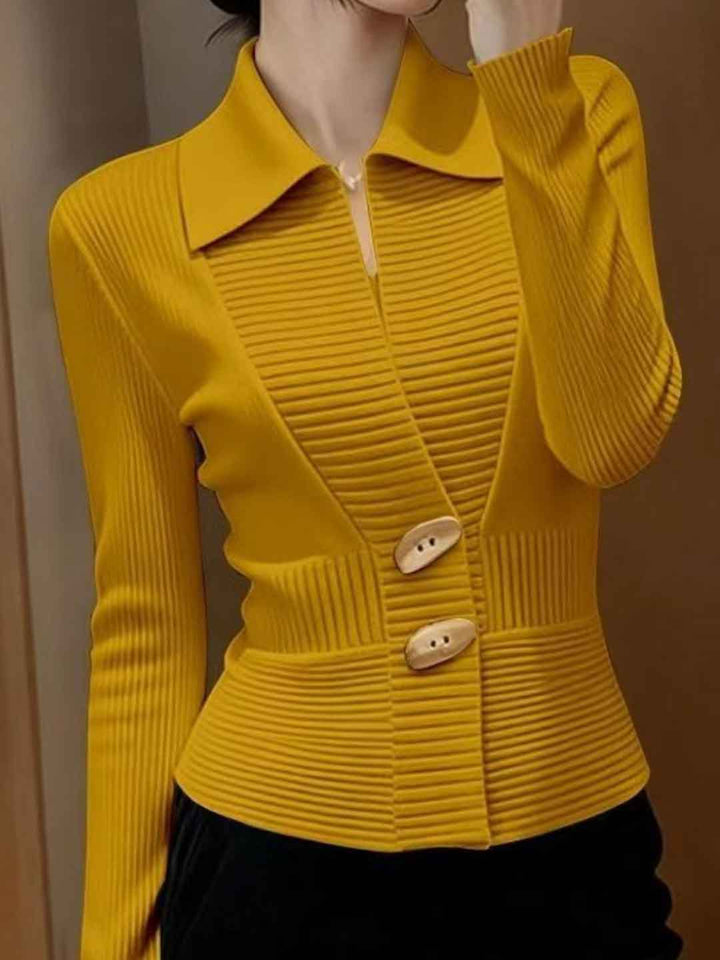 Madison Slim Lapel Solid Color Pullover Knitted Sweater