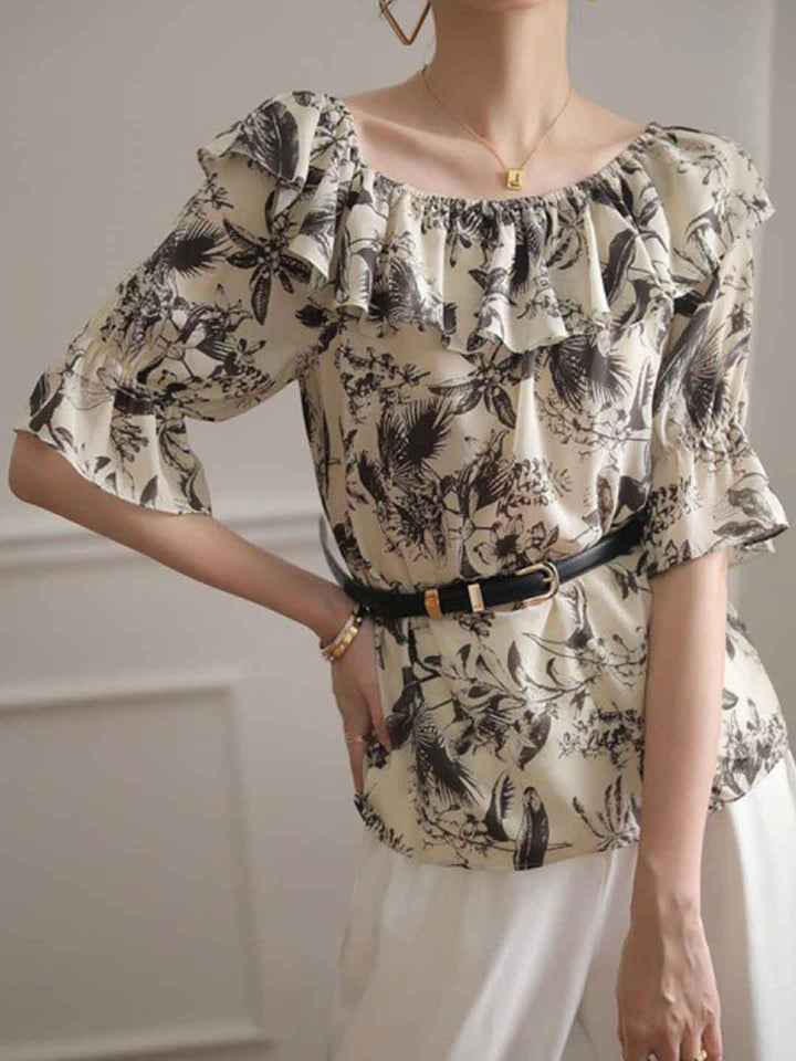 Makayla Loose Off-Shoulder Flare Sleeves Top