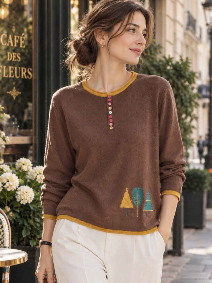 Versatile Slimming Crew-neck Sweater