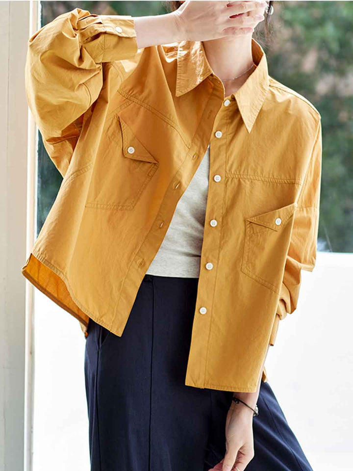Hannah Loose Lapel Solid Color Shirt