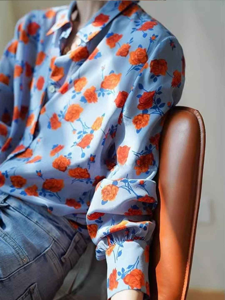 Chloe Classic Polo Printed Chifffon Shirt