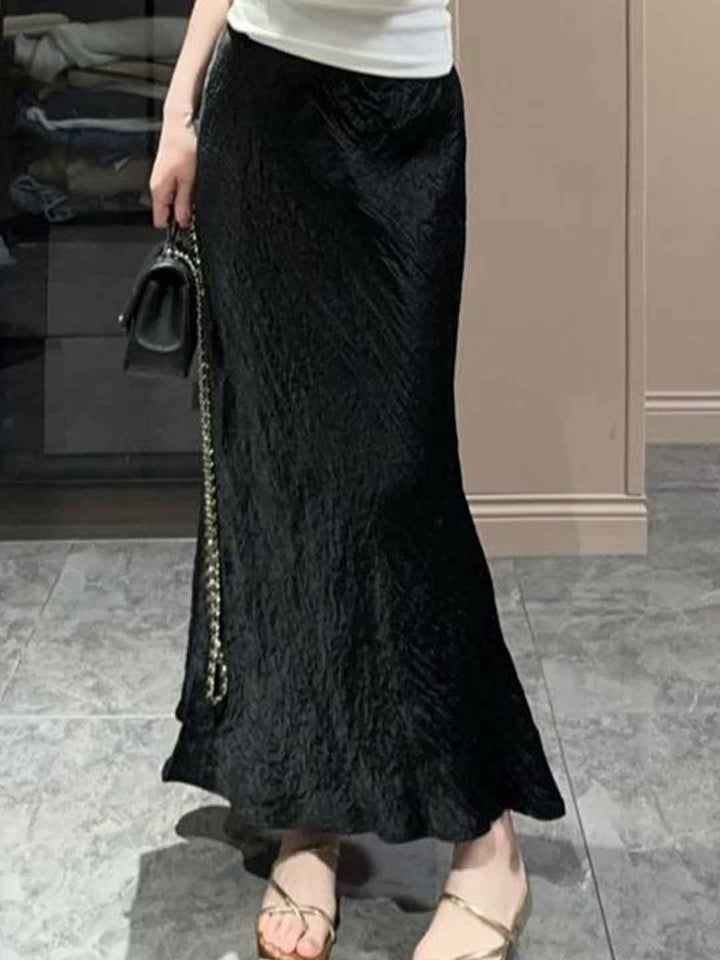 Sarah Slim Satin Bodycon Fishtail Skirt