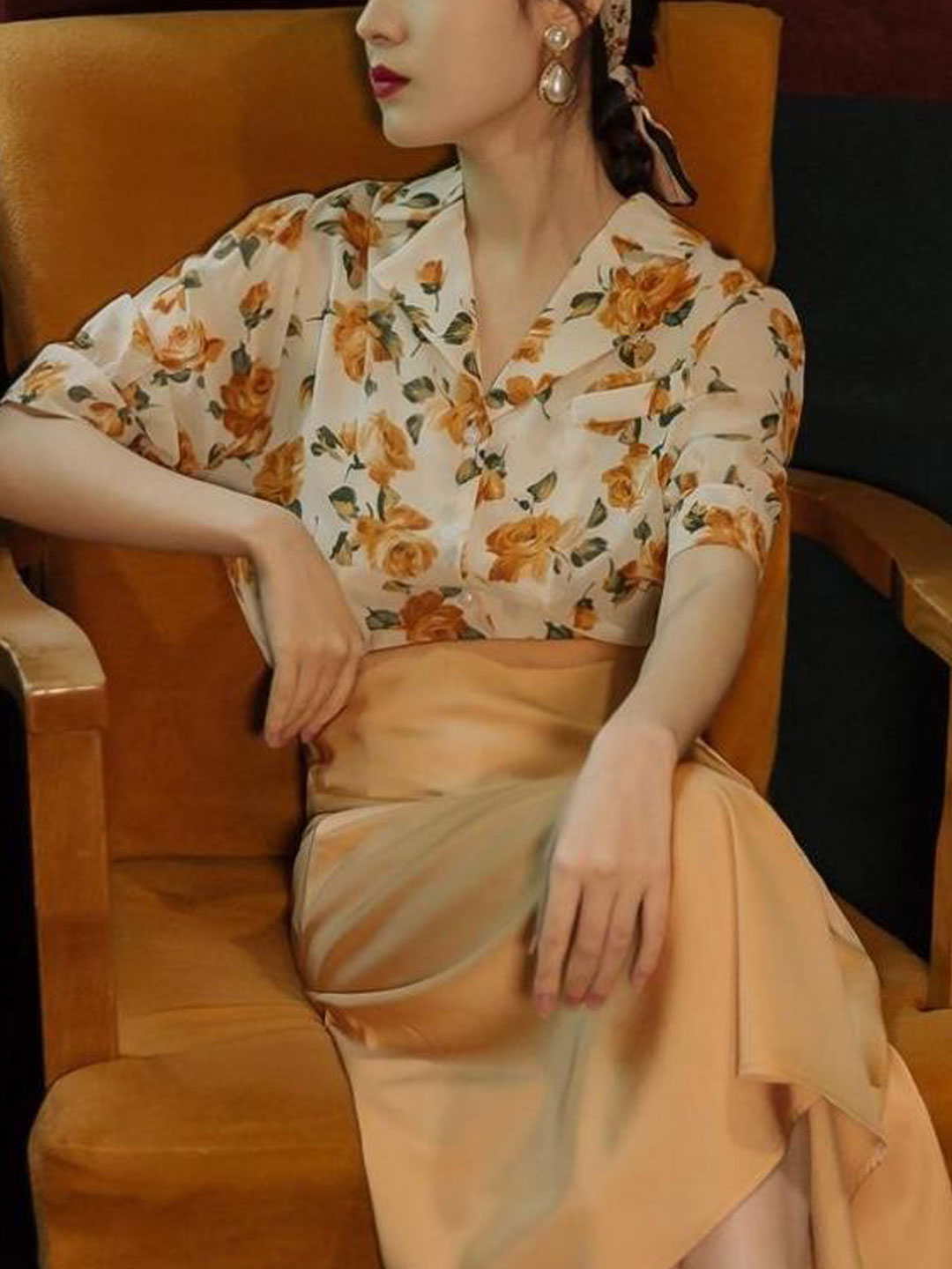 Riley Vintage Lapel Floral Printed Shirt
