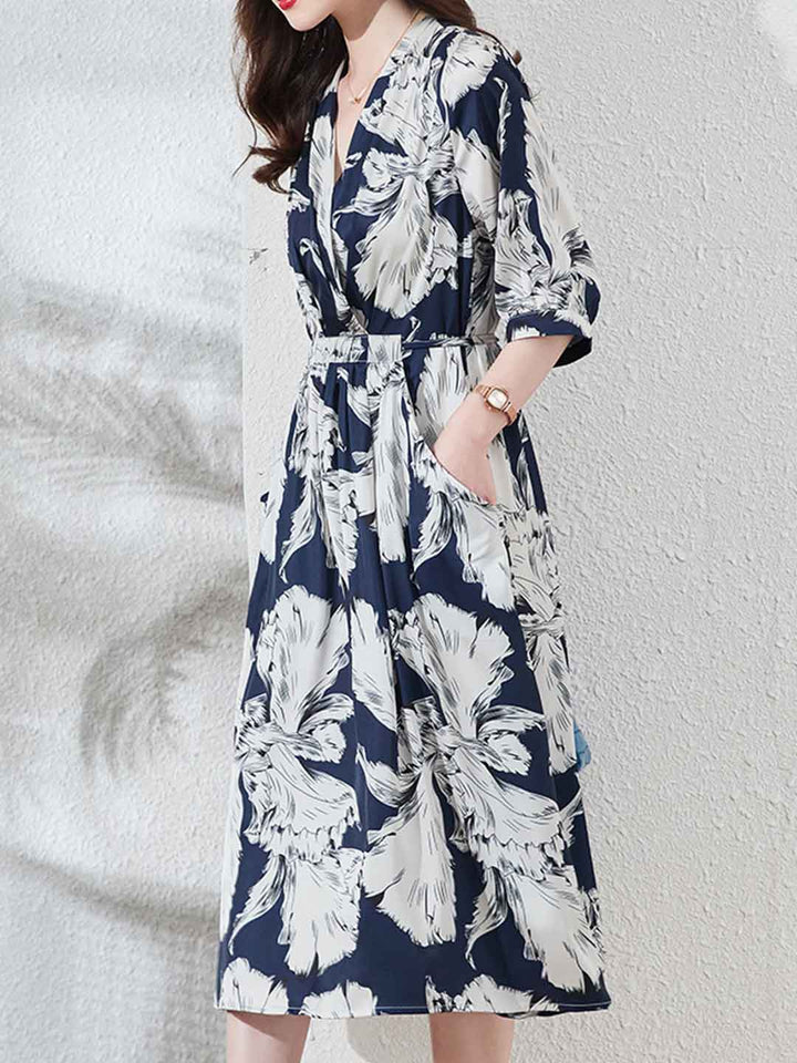 Olivia Daily V-Neck Floral Printed Dress