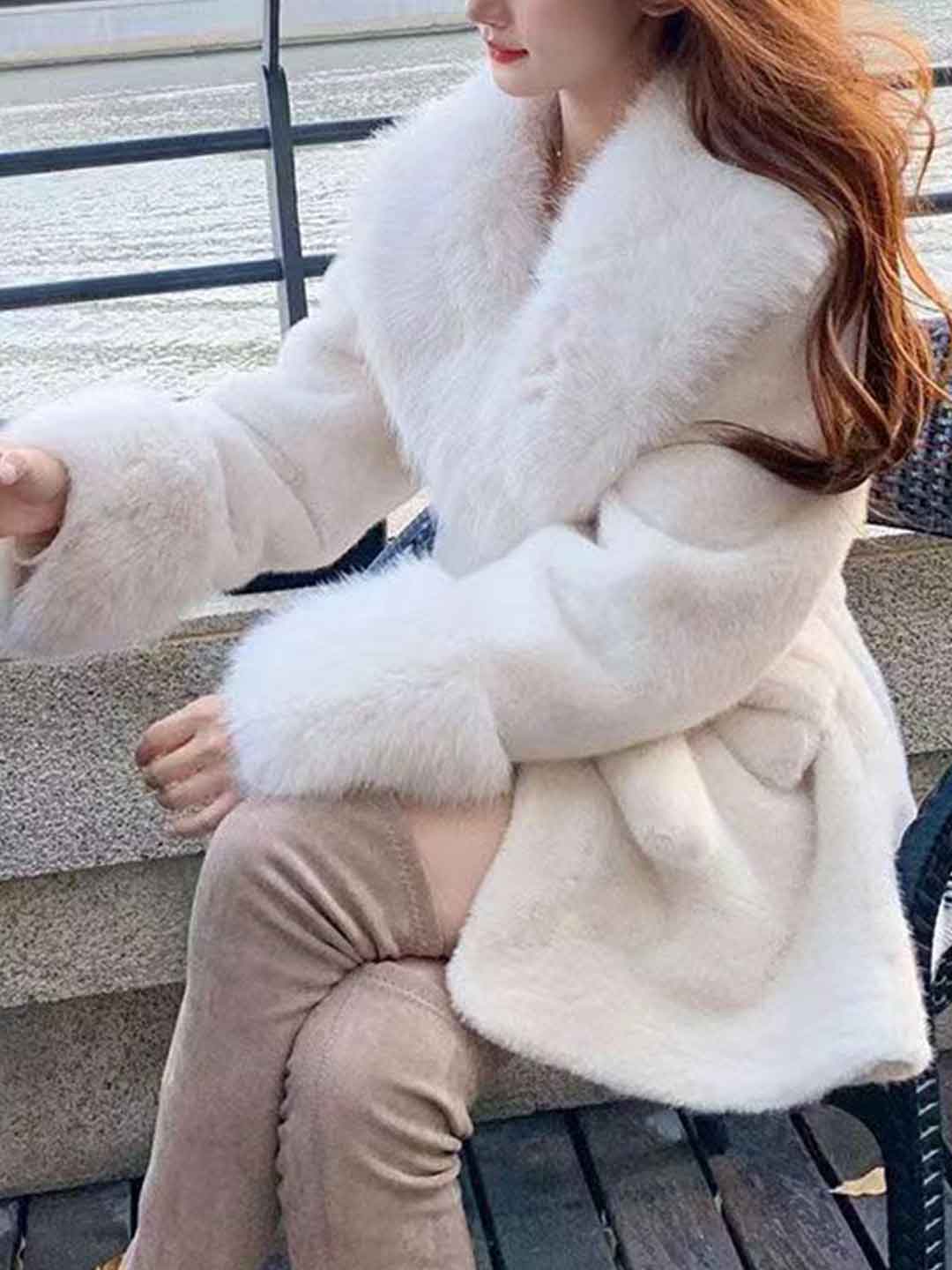 Leah Warm Fur Collar Eco-Friendly Fur Fleece Outerwear