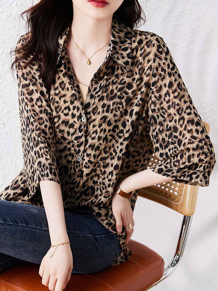 Brianna Loose Lapel Chiffon Shirt