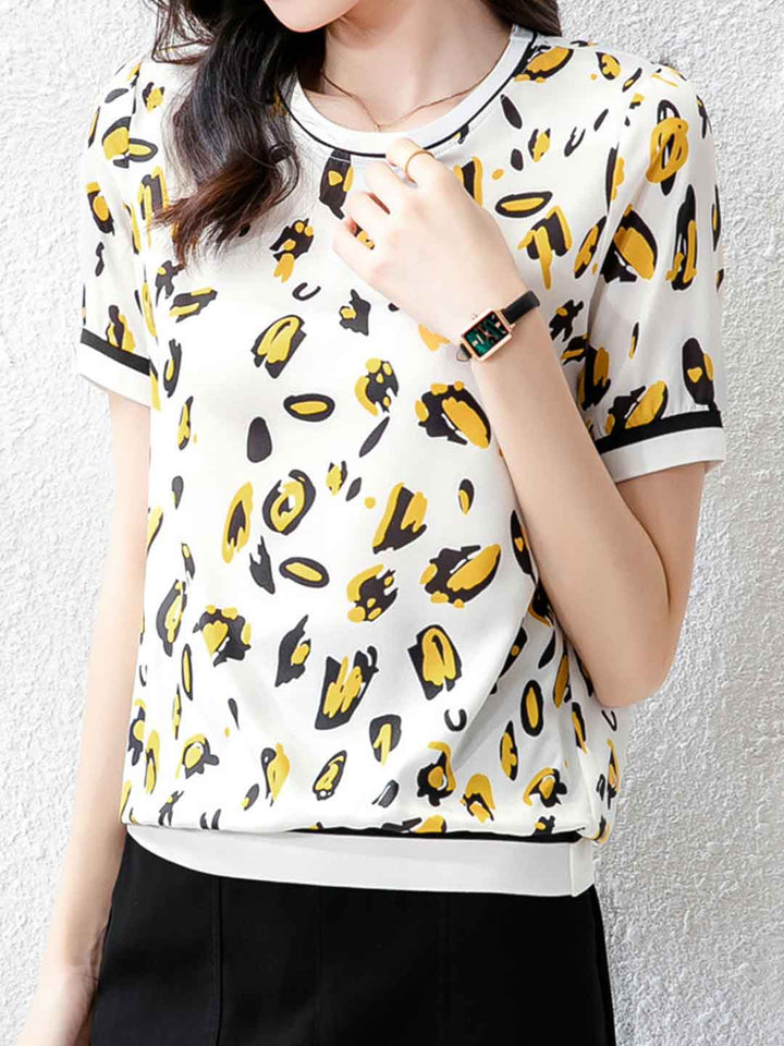 Chloe Daily Crew Neck Printed Top