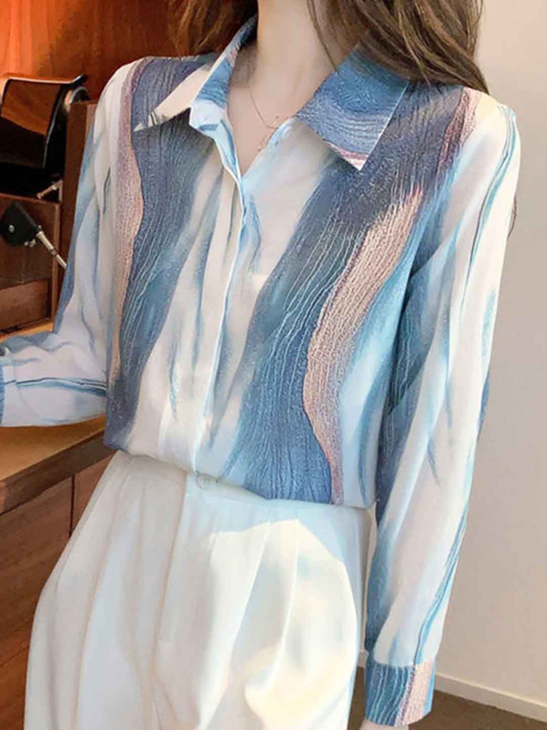 Faith Chic Polo Collar Printed Shirt