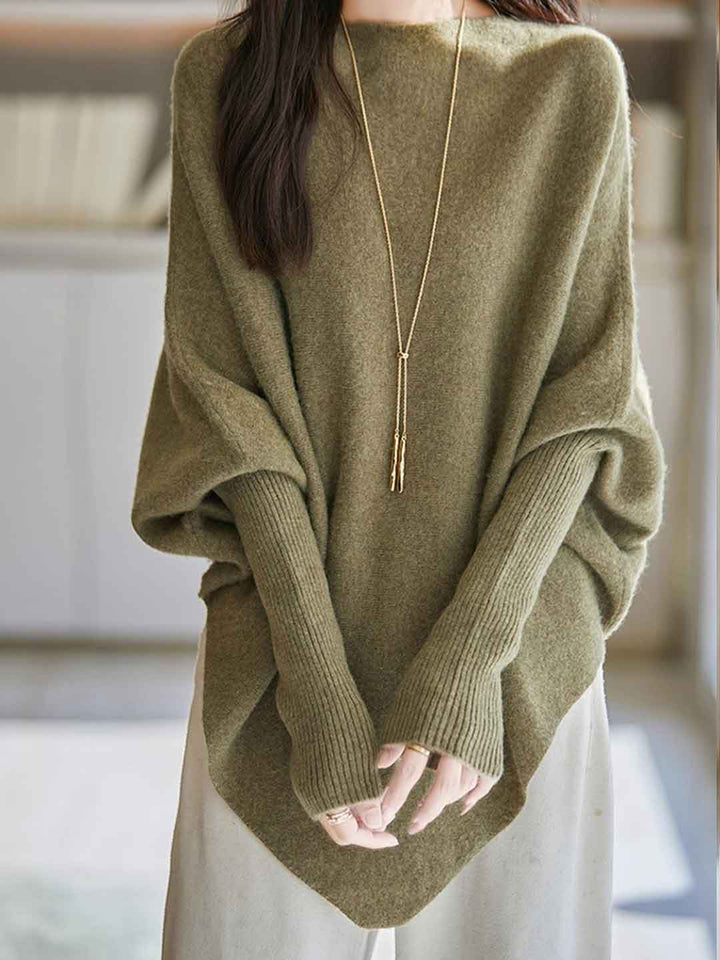 Lily Loose Irregular Knitted Cape Top