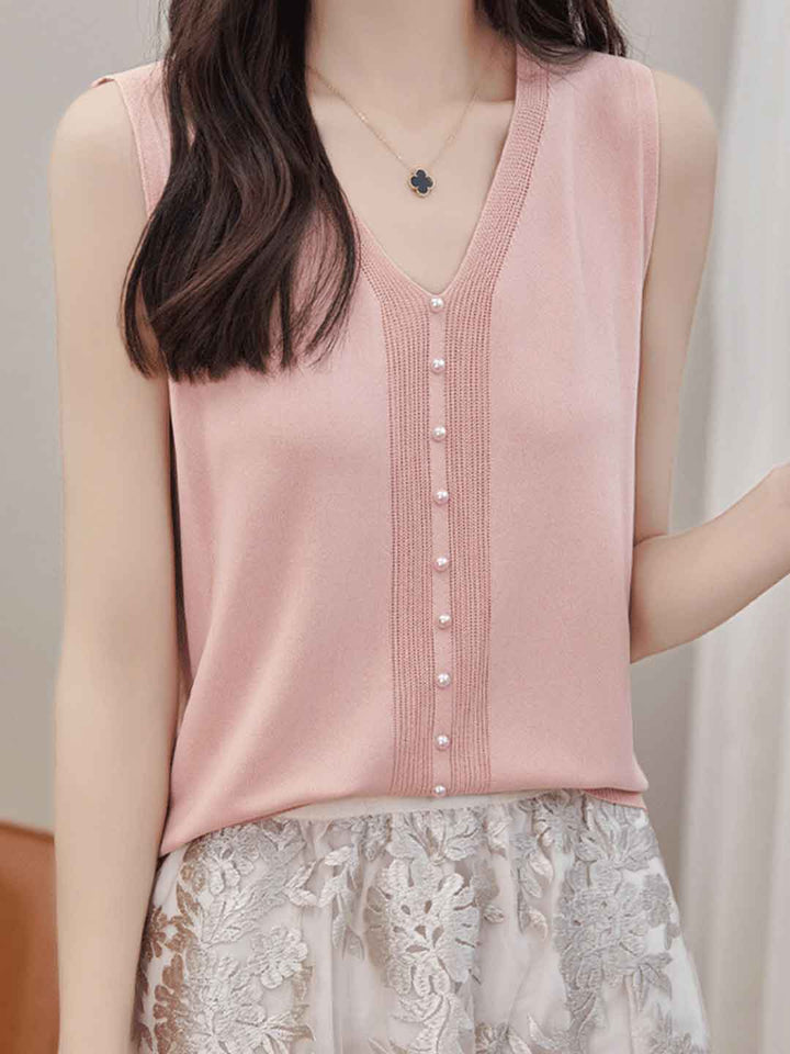 Madeline Casual V-Neck Knitted Vest