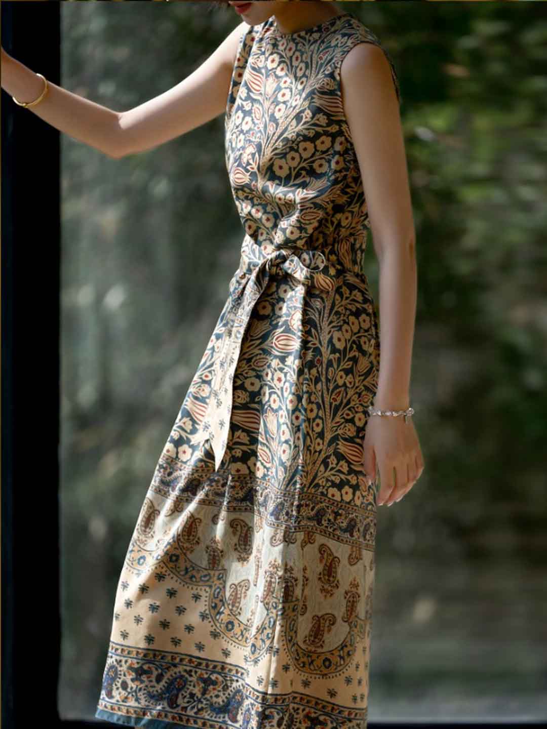 Arianna Vacation Crew Neck Printed Dress