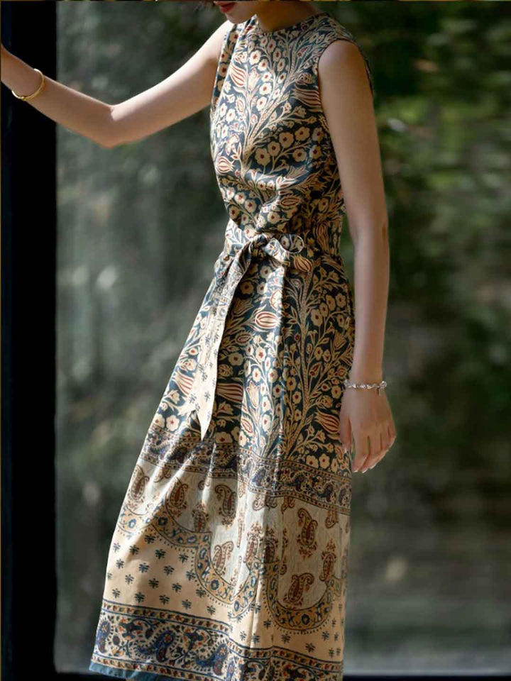 Arianna Vacation Crew Neck Printed Dress