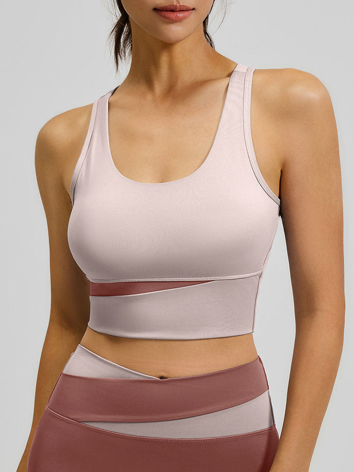 Color-Blocked Sports Yoga Bra