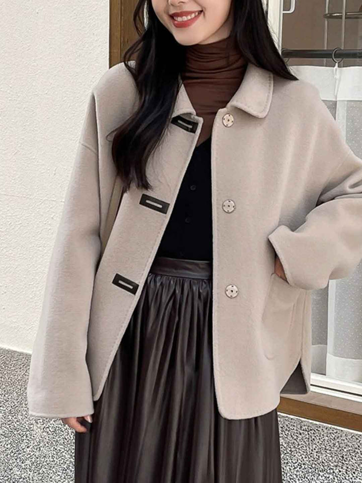 Kaylee Daily Lapel Solid Color Winter Coat