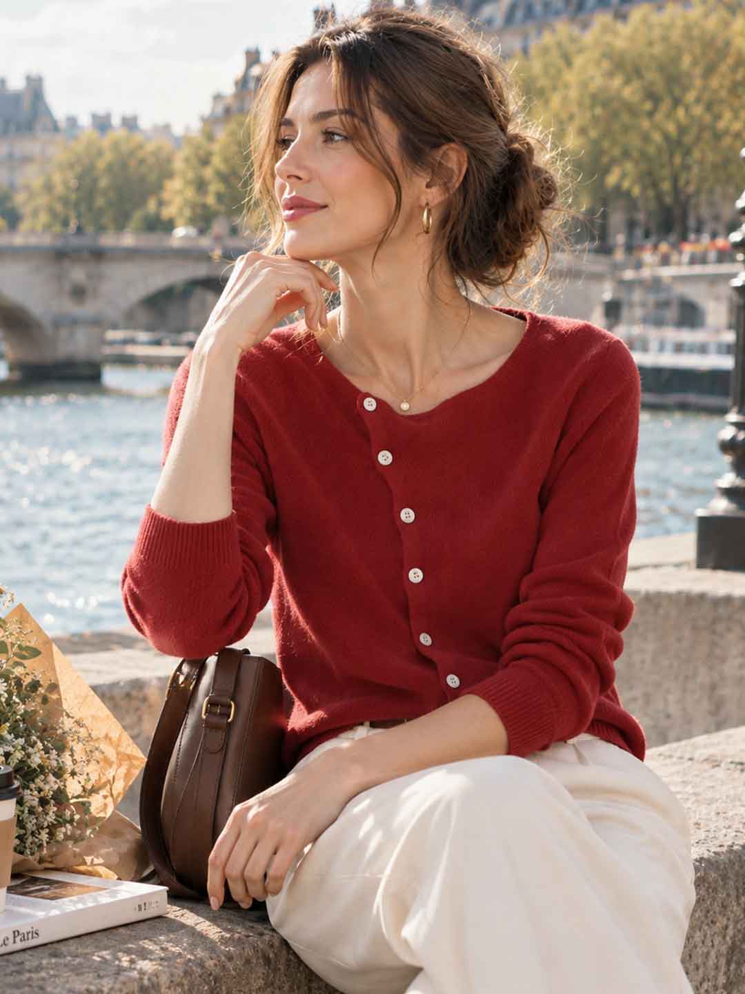 Kayla Classic Crew Neck Knitted Cardigan