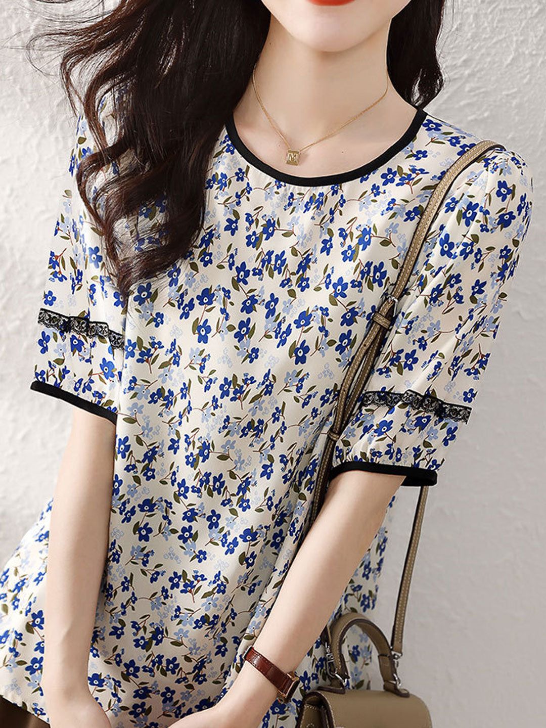 Grace Daily Crew Neck Pullover Printed Top