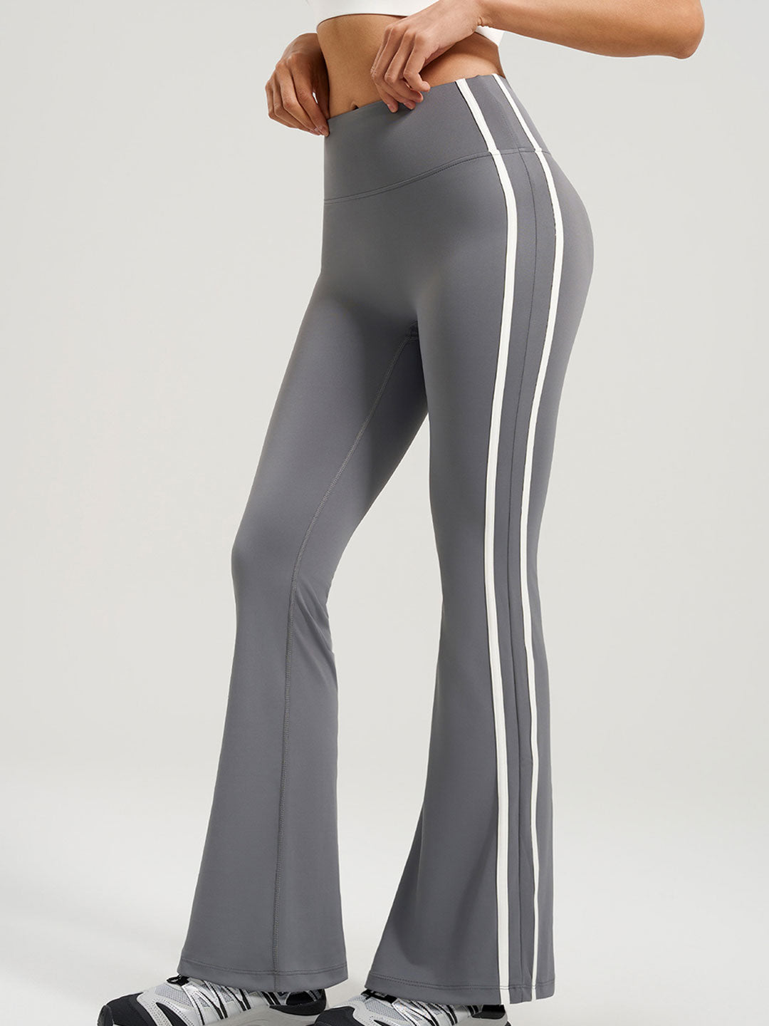 Fitness Striped Flared Pants