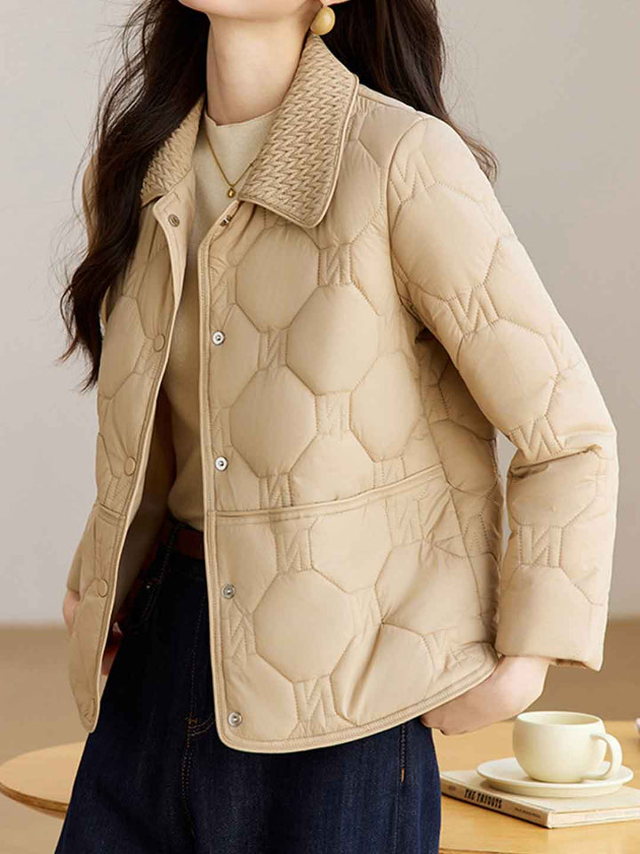 Ella Classic Lapel Solid Color Cotton Coat