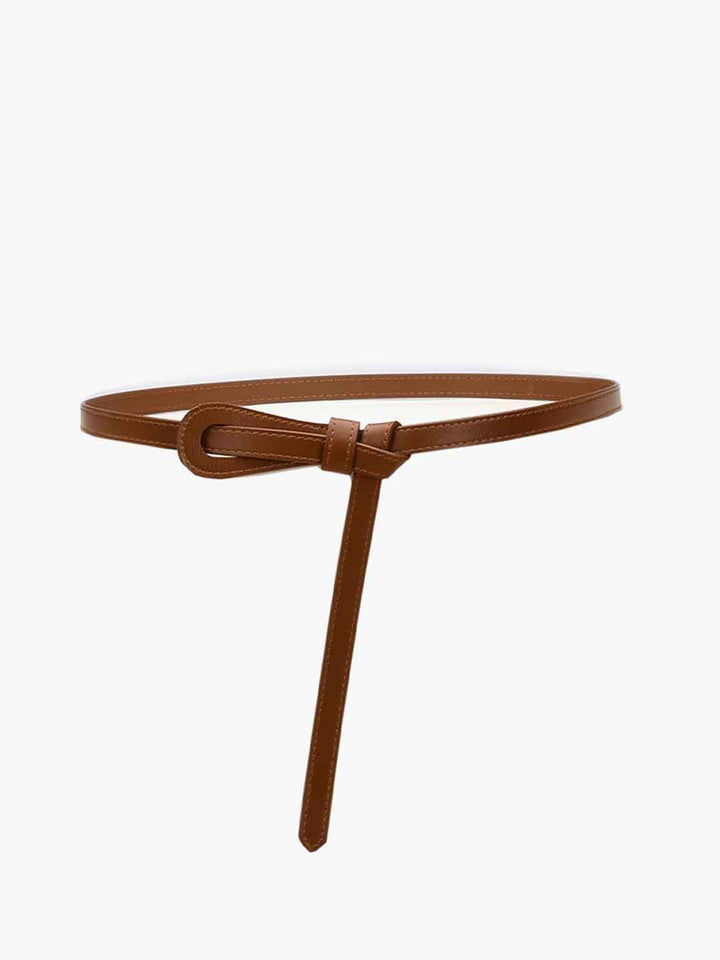 Slim Leather Knotted Belt
