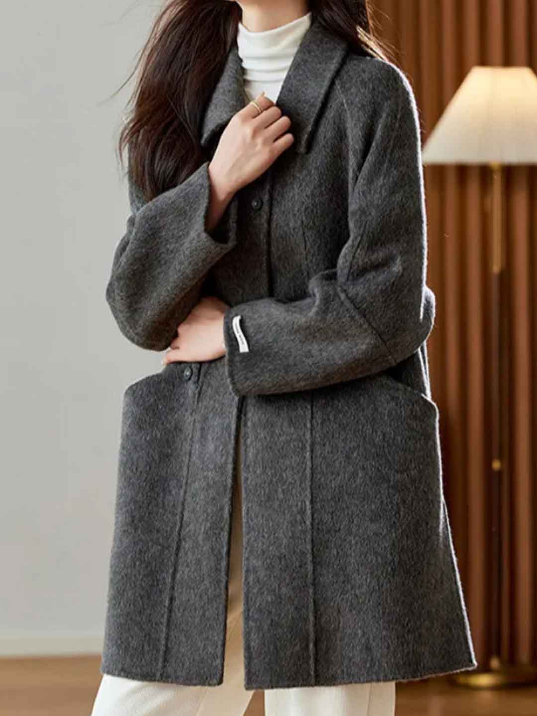 Ava Elegant Lapel Winter Trench Coat