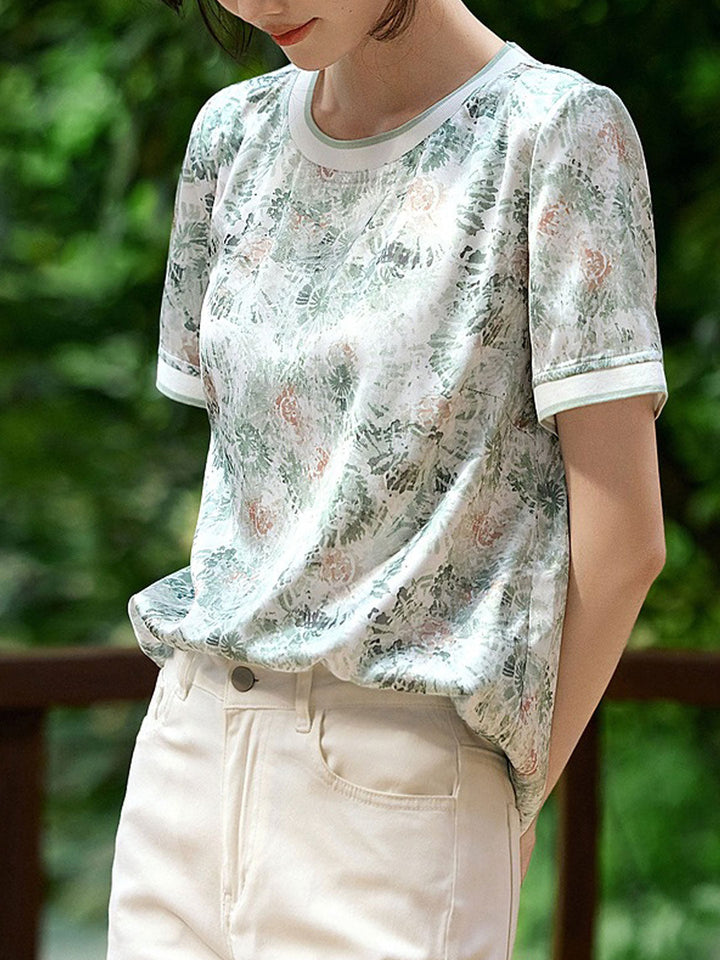 Lauren Casual Crew Neck Printed Top