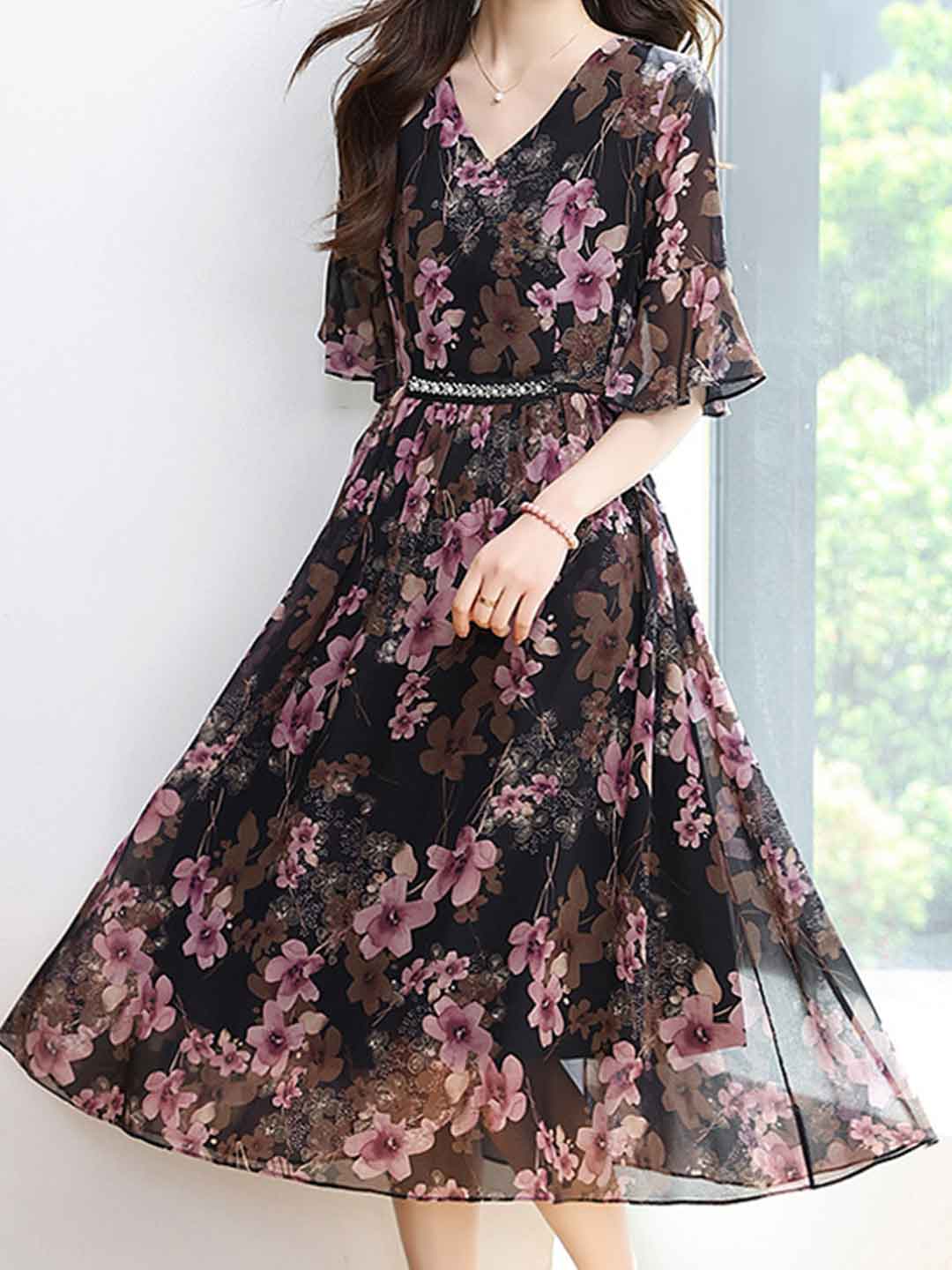 Alexis Daily V-Neck Printed Dress