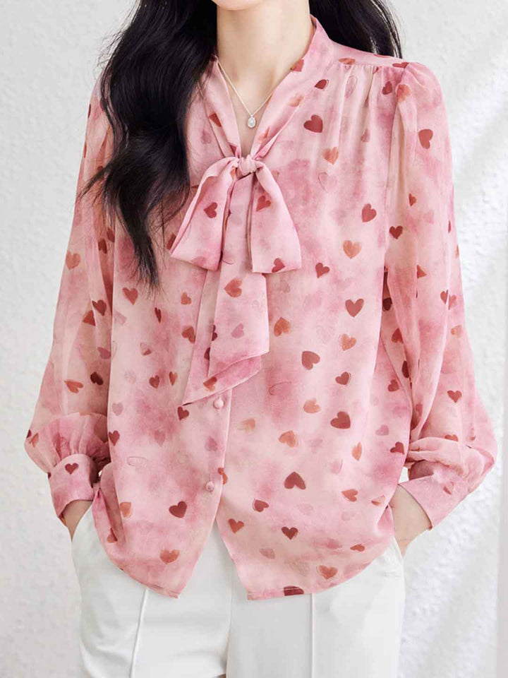 Lily Classic Tie Floral Printed Shirt