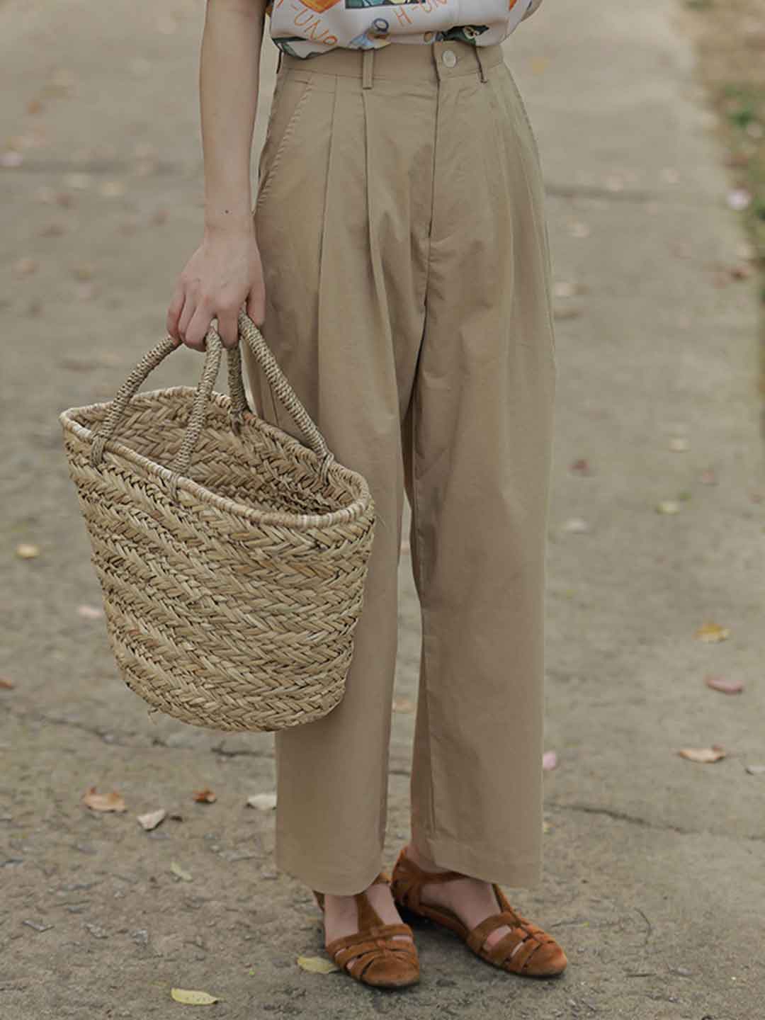 Layla Loose Straight Wide-Leg Pants