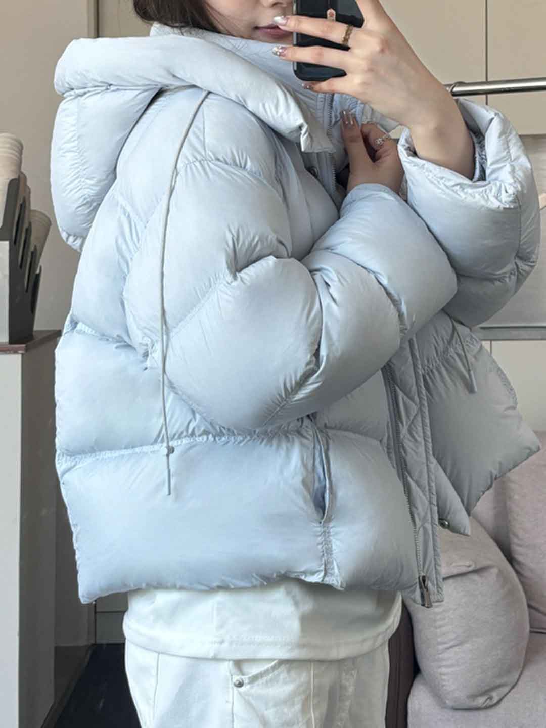 Addison Loose Solid Color Winter Hooded Coat