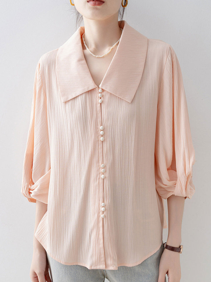 Alexis Daily Lapel Solid Color Shirt