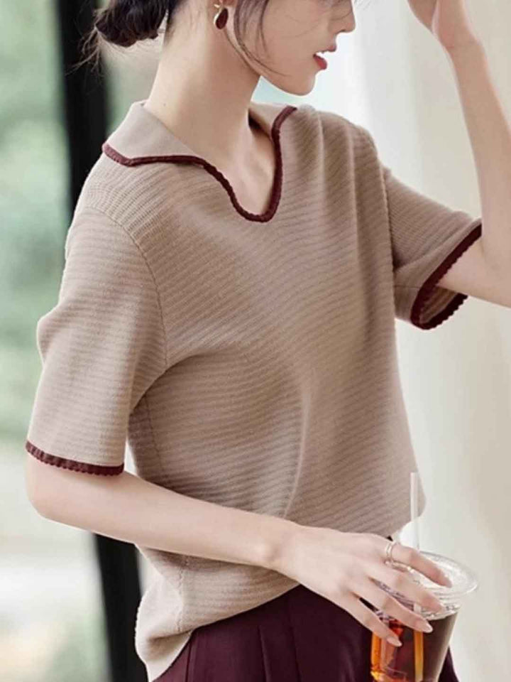 Rachel Loose Lapel Solid Color Top