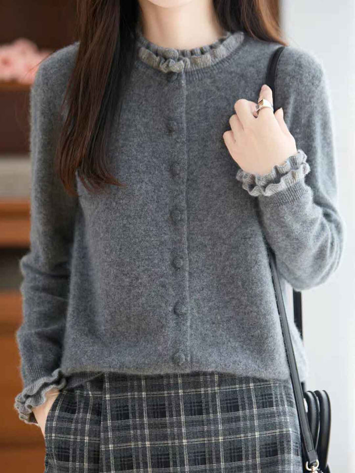 Sofia Classic Auricular Mock Two-Piece Knitted Cardigan