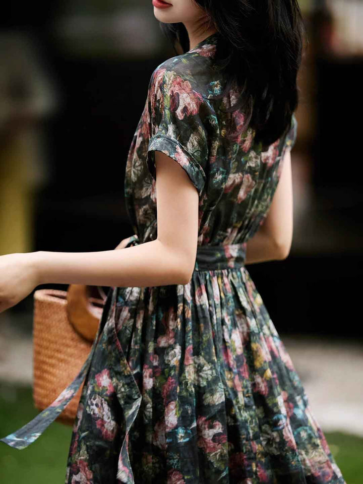 Elizabeth Vacation V-Neck Floral Printed Dress
