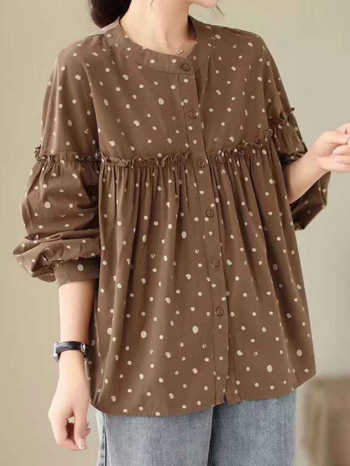 Sofia Loose Crew Neck Printed Shirt