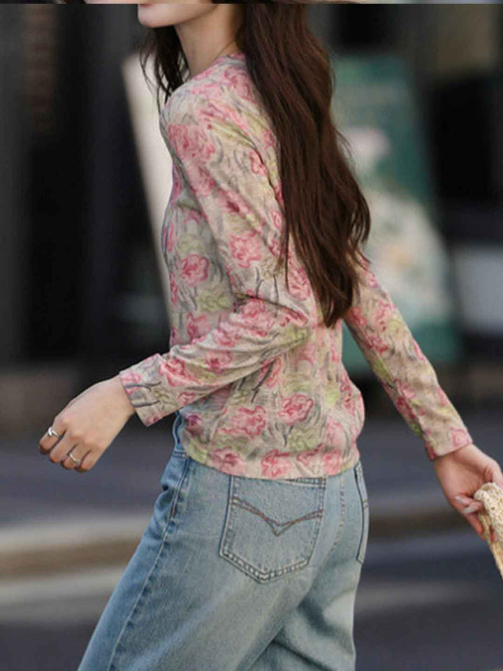 Avery Loose Crew Neck Printed Top