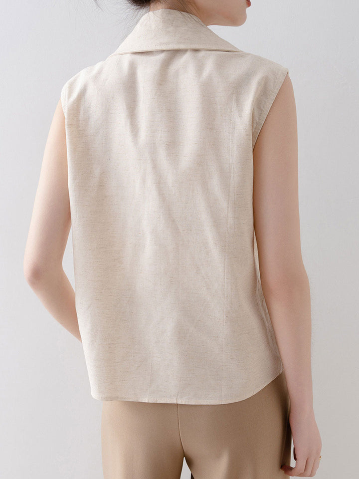 Taylor Loose Lapel Sleeveless Shirt
