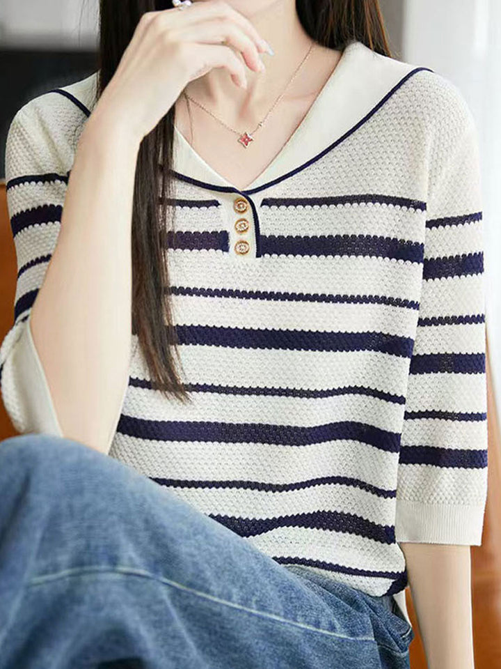 Zoey Classic Striped Knitted Pullover Top