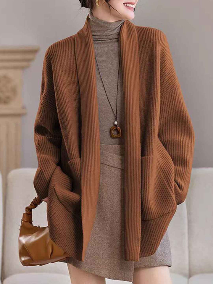 Emily Classic V-Neck Thick Knitted Coat