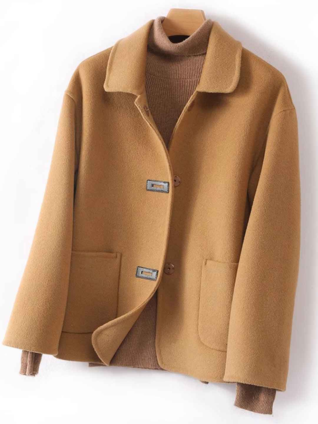 Kaylee Daily Lapel Solid Color Winter Coat