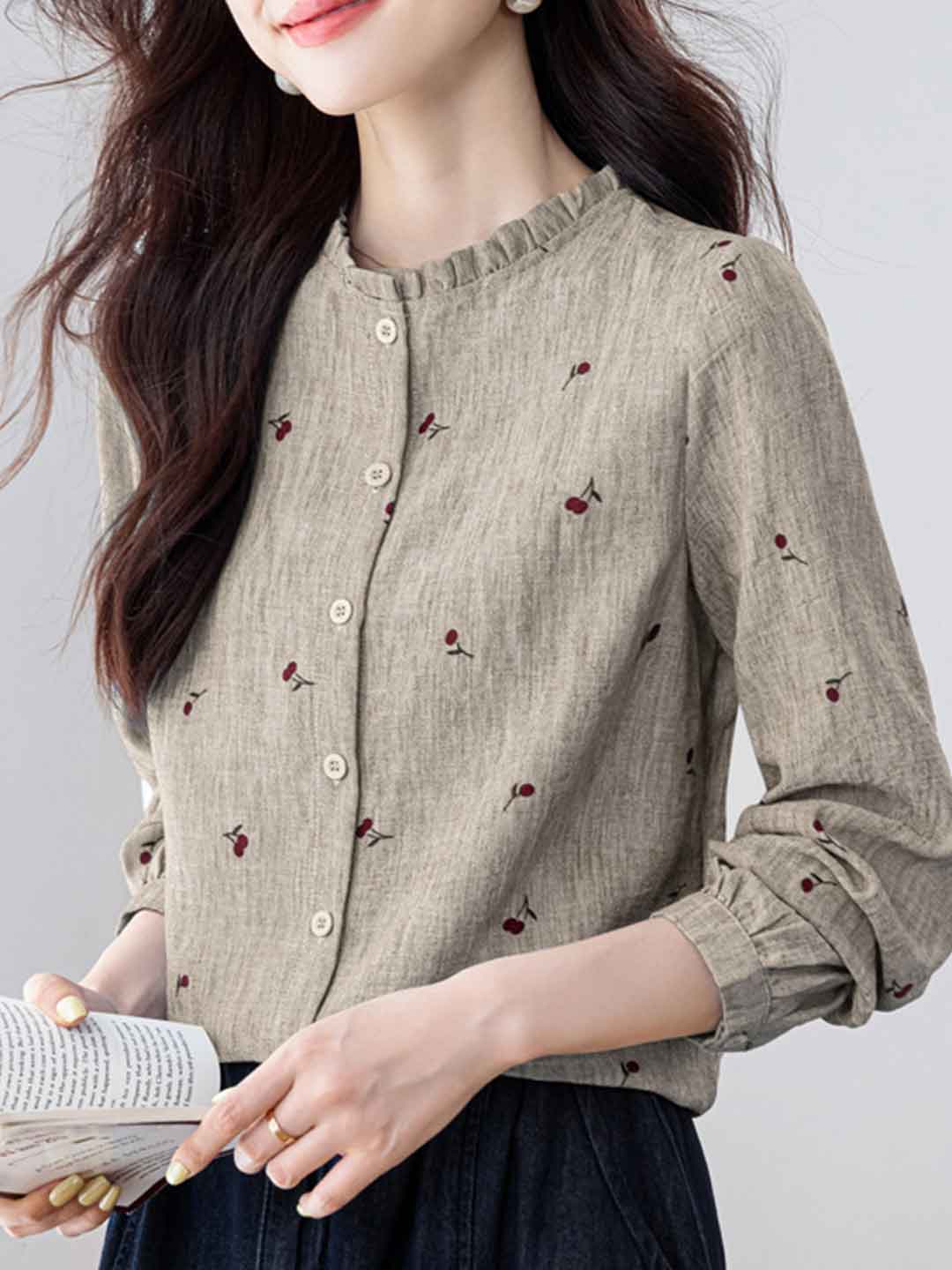 Kayla Classic Auricular Printed Top