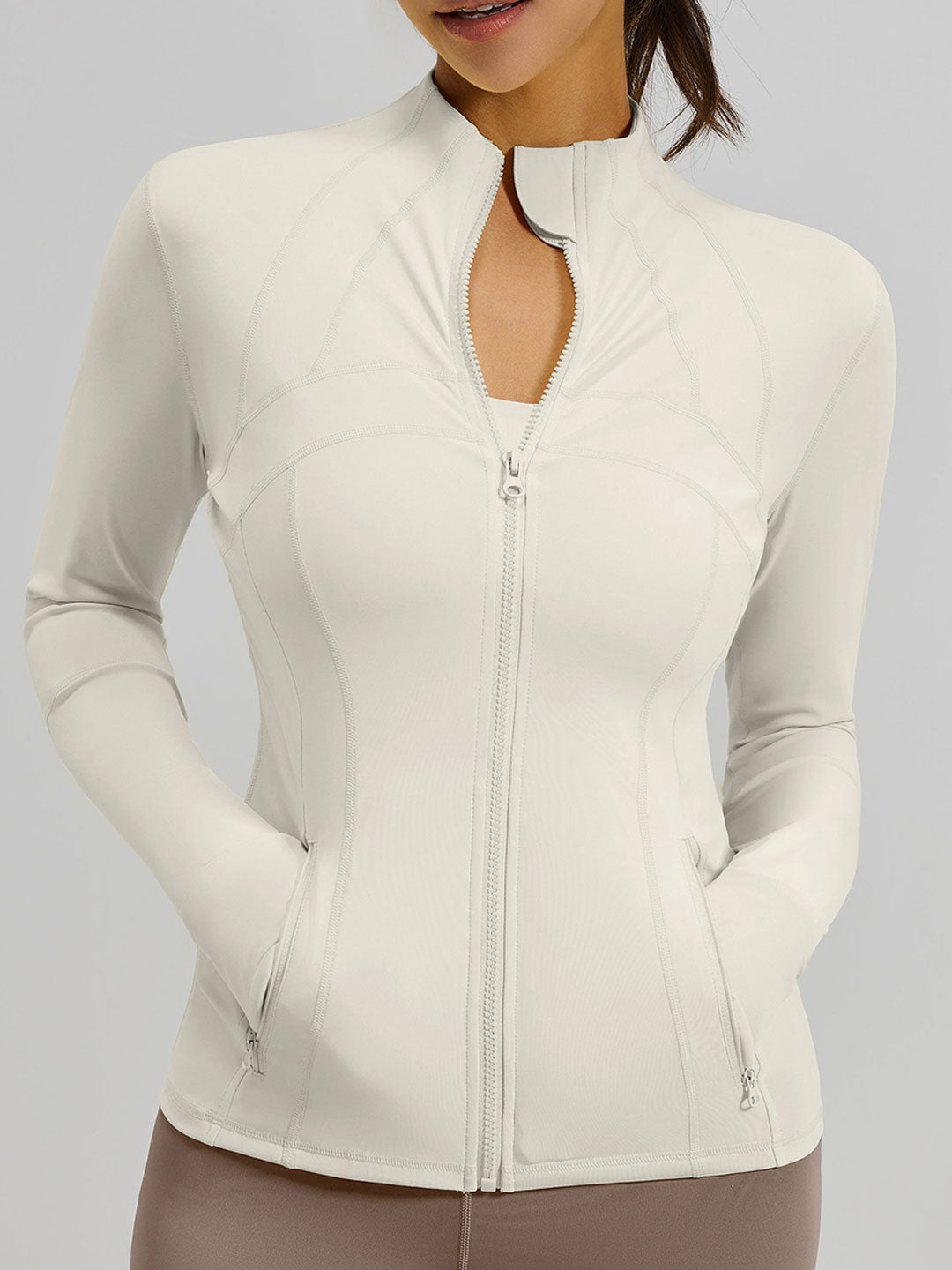 Slim Fit Yoga Athletic Jackets With Pockets
