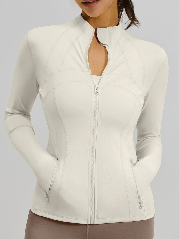 Slim Fit Yoga Athletic Jackets With Pockets