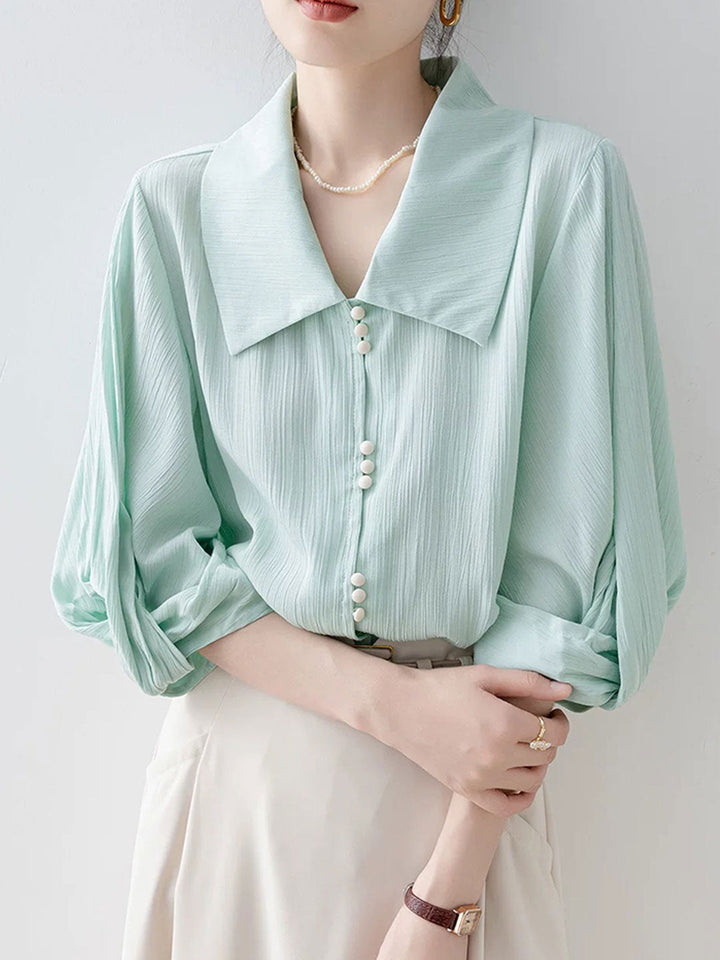 Alexis Daily Lapel Solid Color Shirt