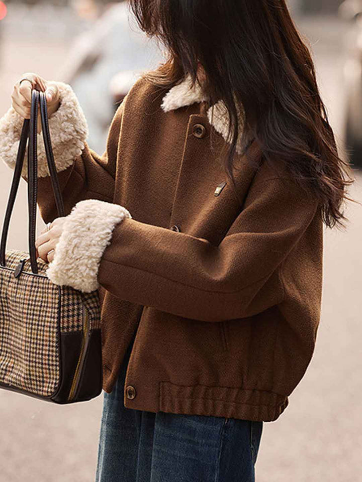 Taylor Classic Lapel Patchworked Winter Coat