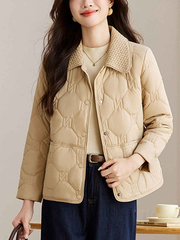 Ella Classic Lapel Solid Color Cotton Coat
