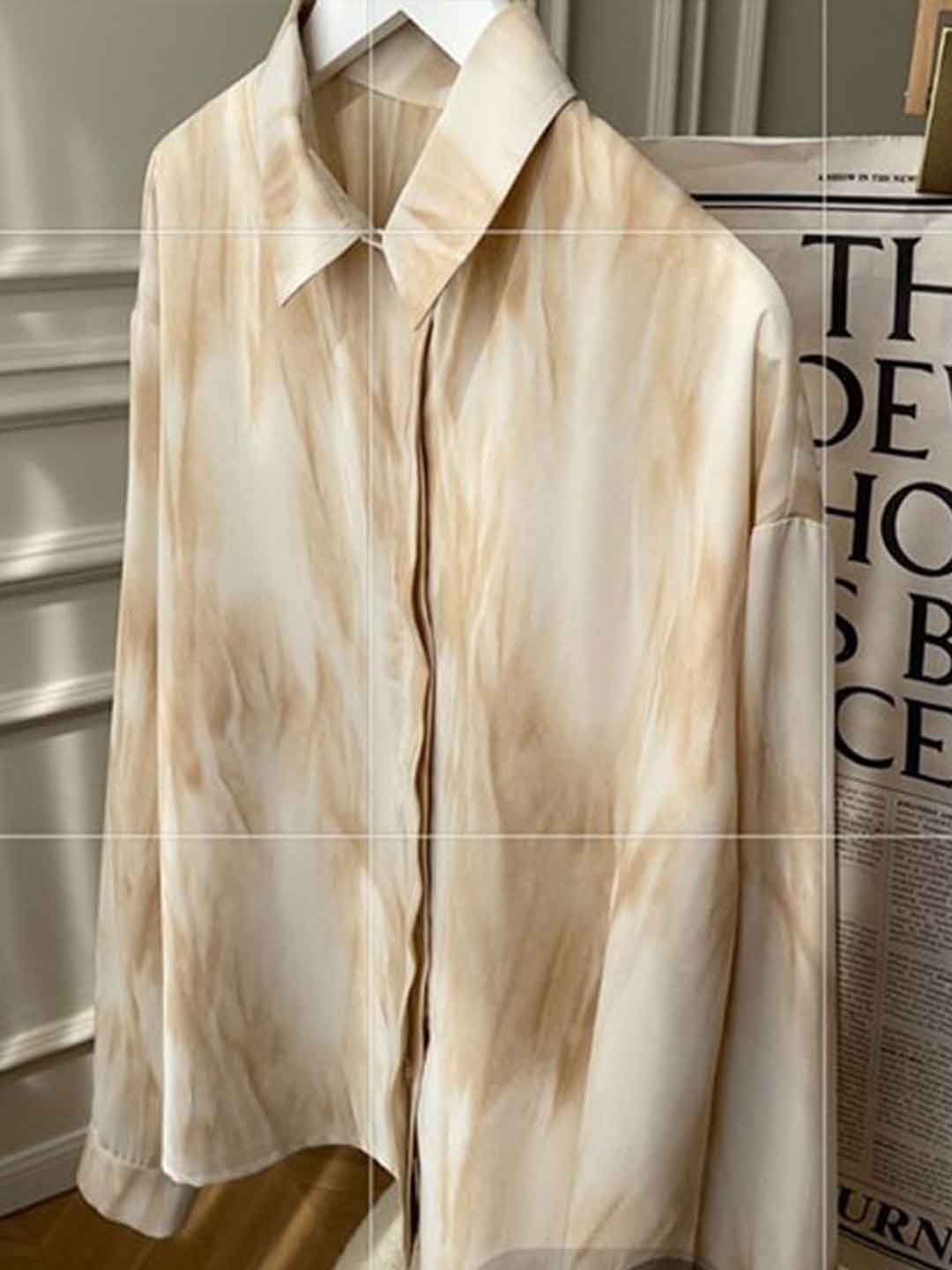 Camila Loose Polo Collar Gradient Ink Shirt