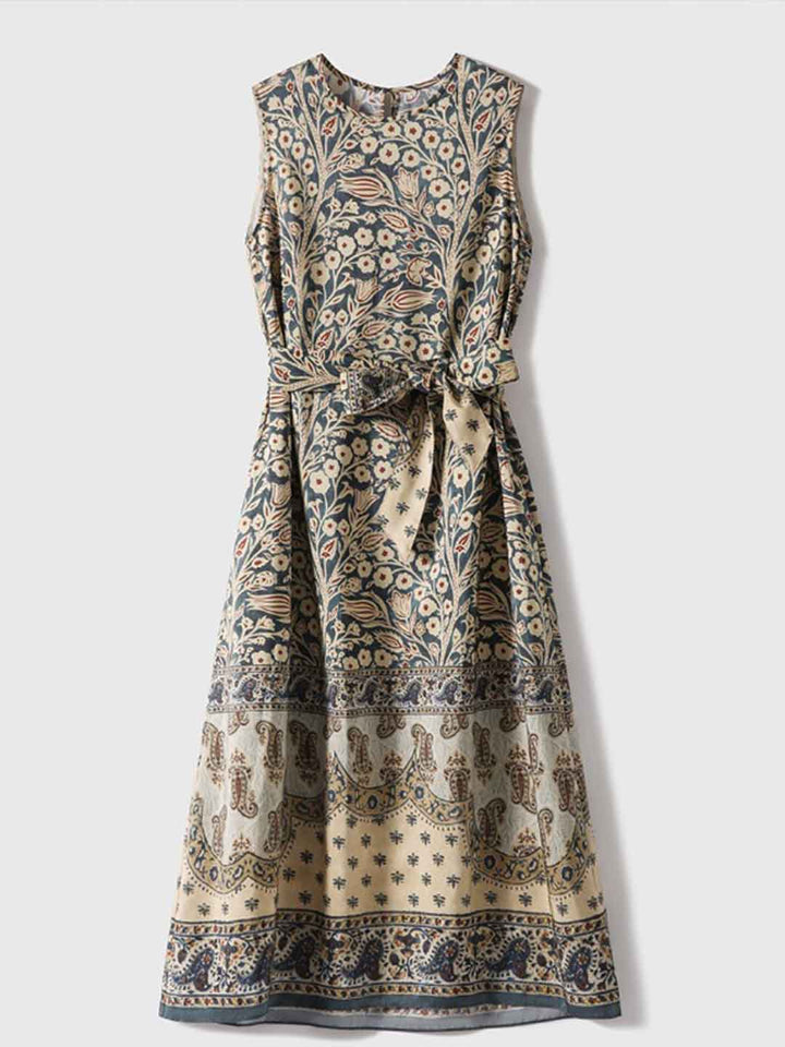 Arianna Vacation Crew Neck Printed Dress
